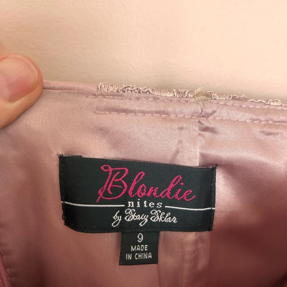 Party Dress Blondie Nites Strapless Blush Lace Size 9 - Picture 6 of 6